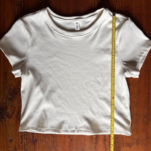 BP. Nordstrom Ribbed Cropped White T-shirt Size XL, Fits Smaller - Picture 5 of 7